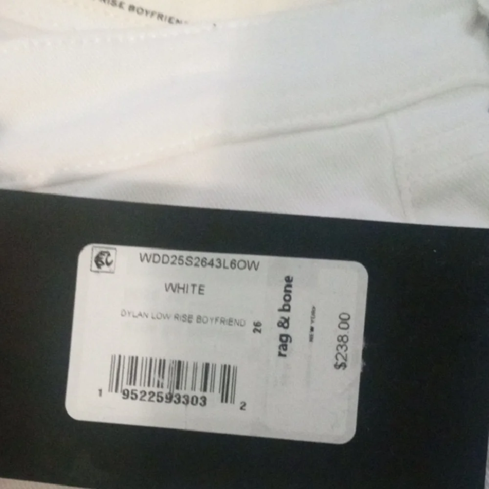 rag & bone White Straight Leg Jeans - Picture 4 of 4